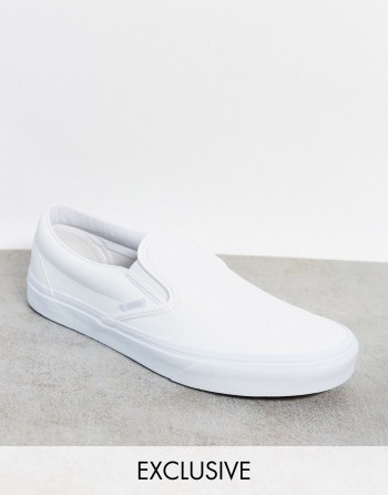 Vans Classic Slip-On Leather Bijele - Muške Tenisice | 53892XFTJ